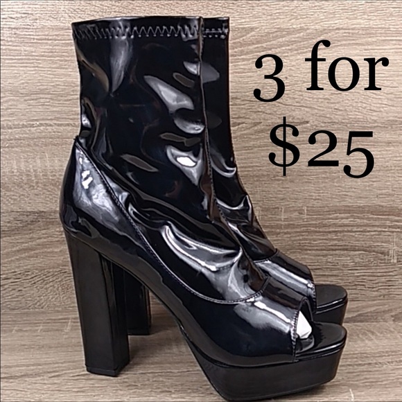 open toe platform ankle boots